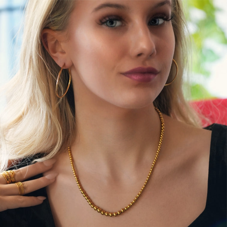 ELIF: Duo Sized Ball-Beads Chain Necklace