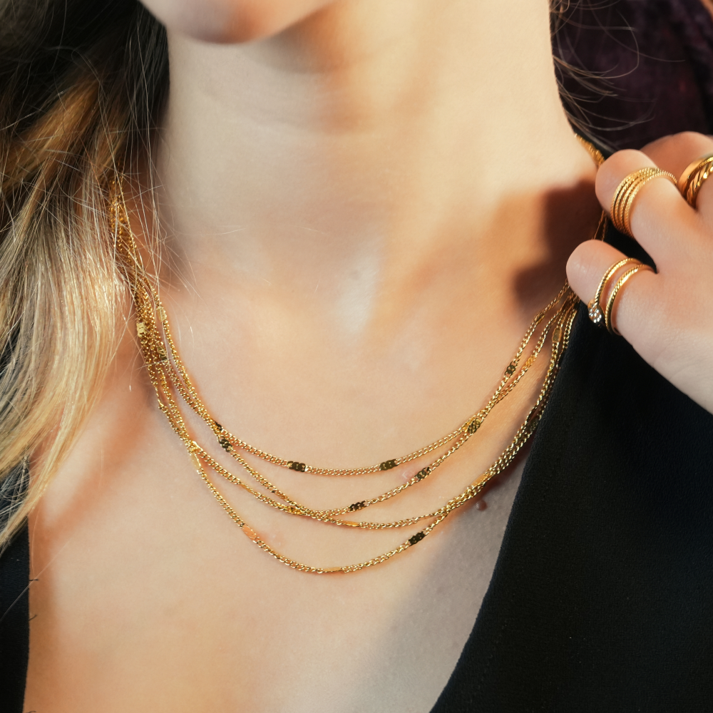 4 layer chain deals necklace