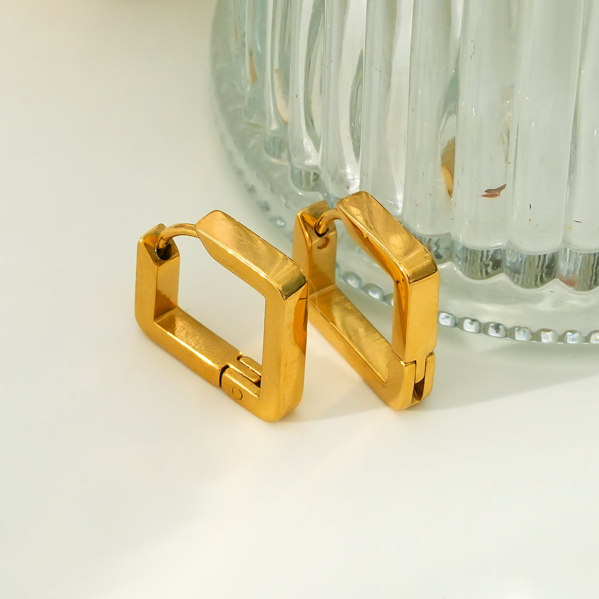 AFRIDDA: Mini Square Geometric-Chic Hoop Earrings