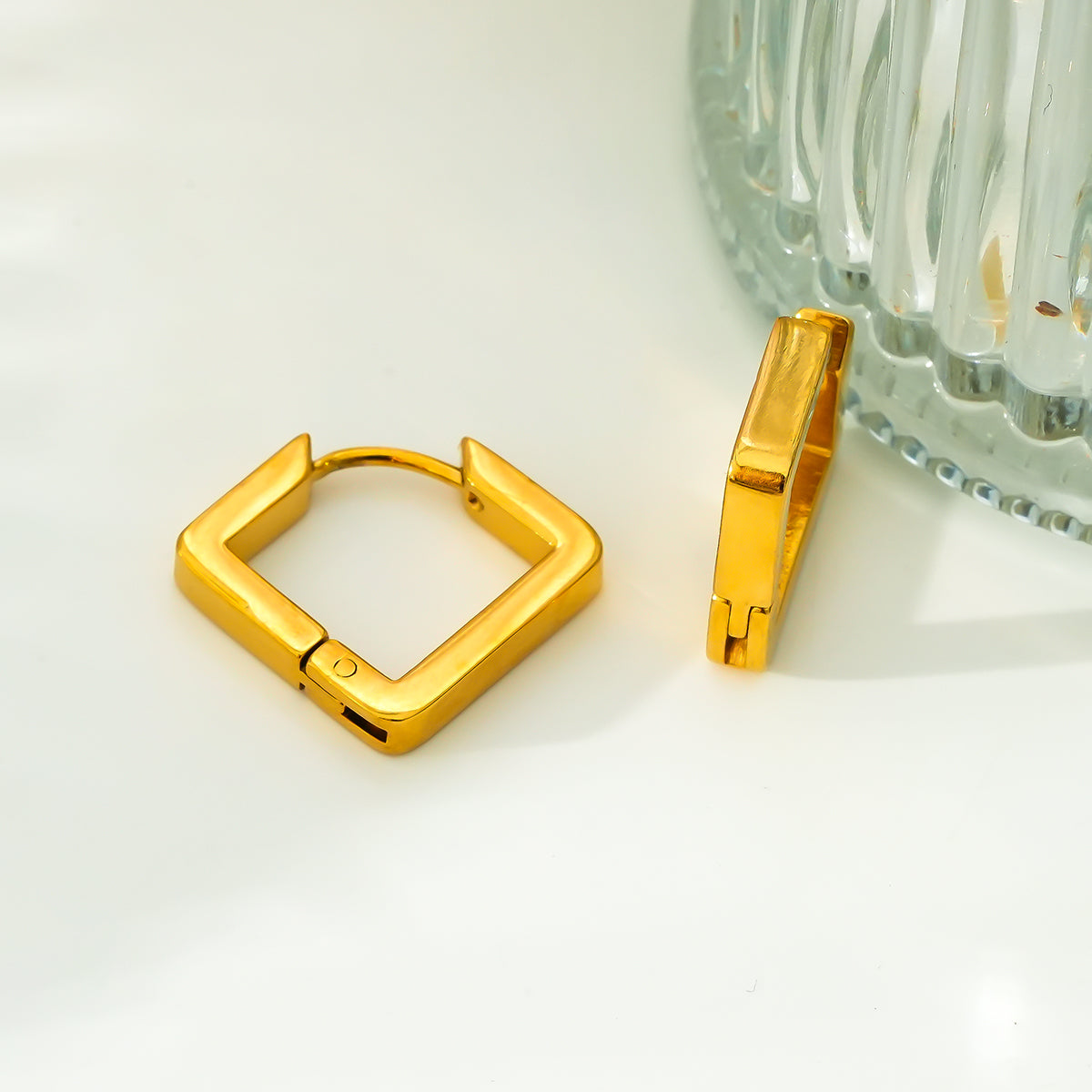 AFRIDDA: Mini Square Geometric-Chic Hoop Earrings