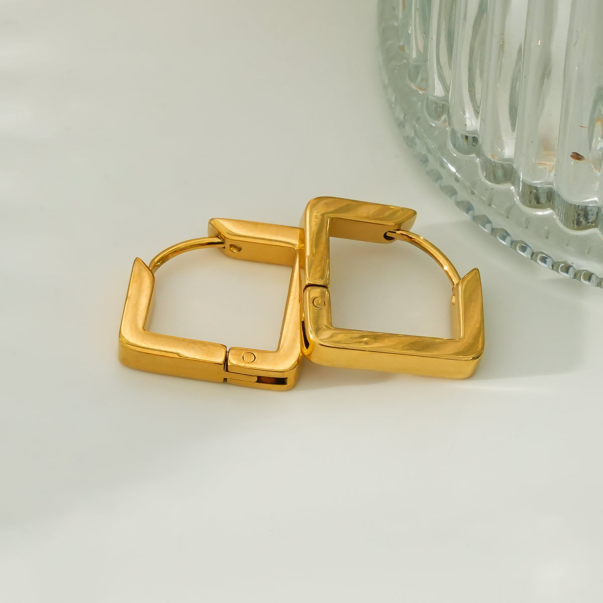 AFRIDDA: Mini Square Geometric-Chic Hoop Earrings