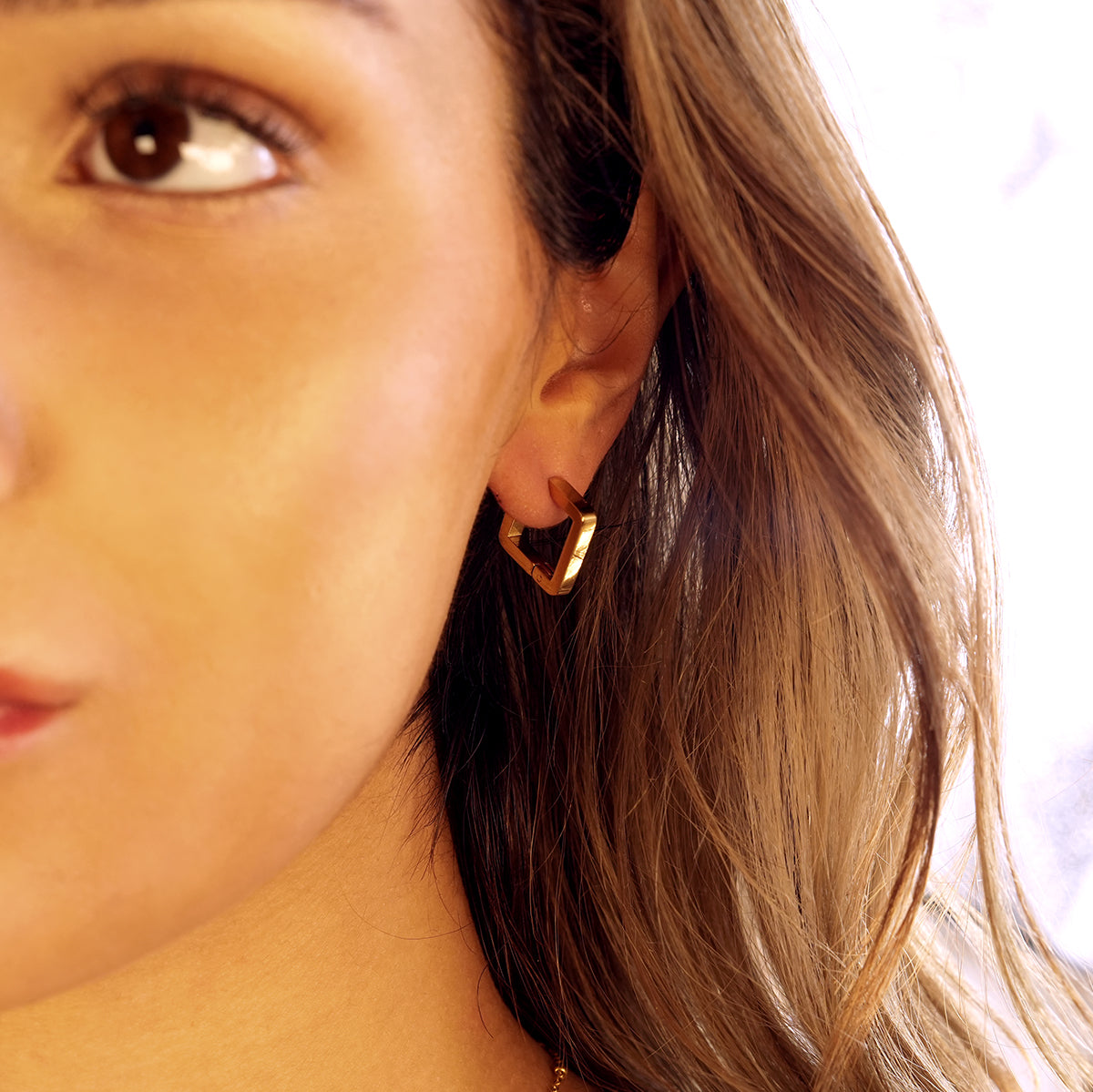 AFRIDDA: Mini Square Geometric-Chic Hoop Earrings