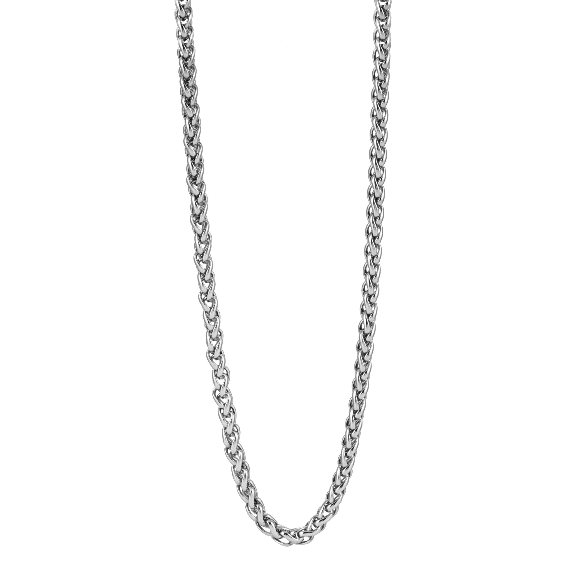 Style ALGATE: Bold Elegance - Chunky Mid-Width Byzantine Chain Necklace in Silver.