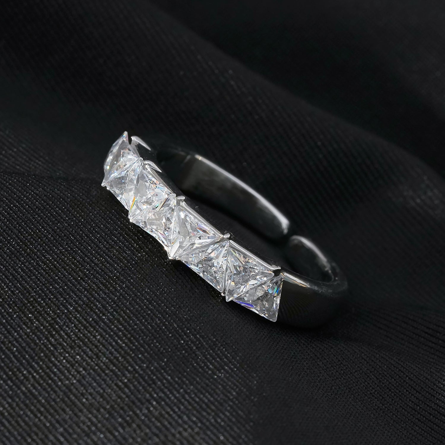 Style ALLY White Gold (Silver Toned): Zirconia Encased Row Ring