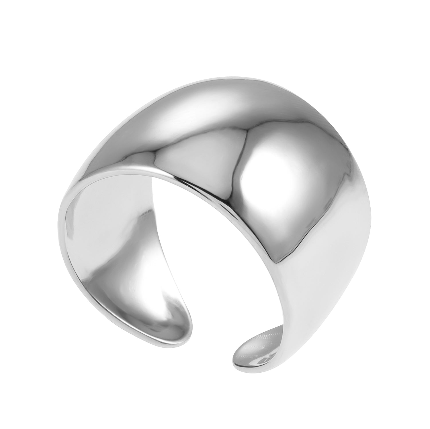 ARILOGO: Wide Band Modernist Silver Ring