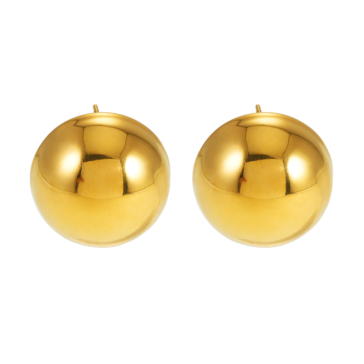 AUGUSTA Gold: Contemporary Spherical Stud Earrings