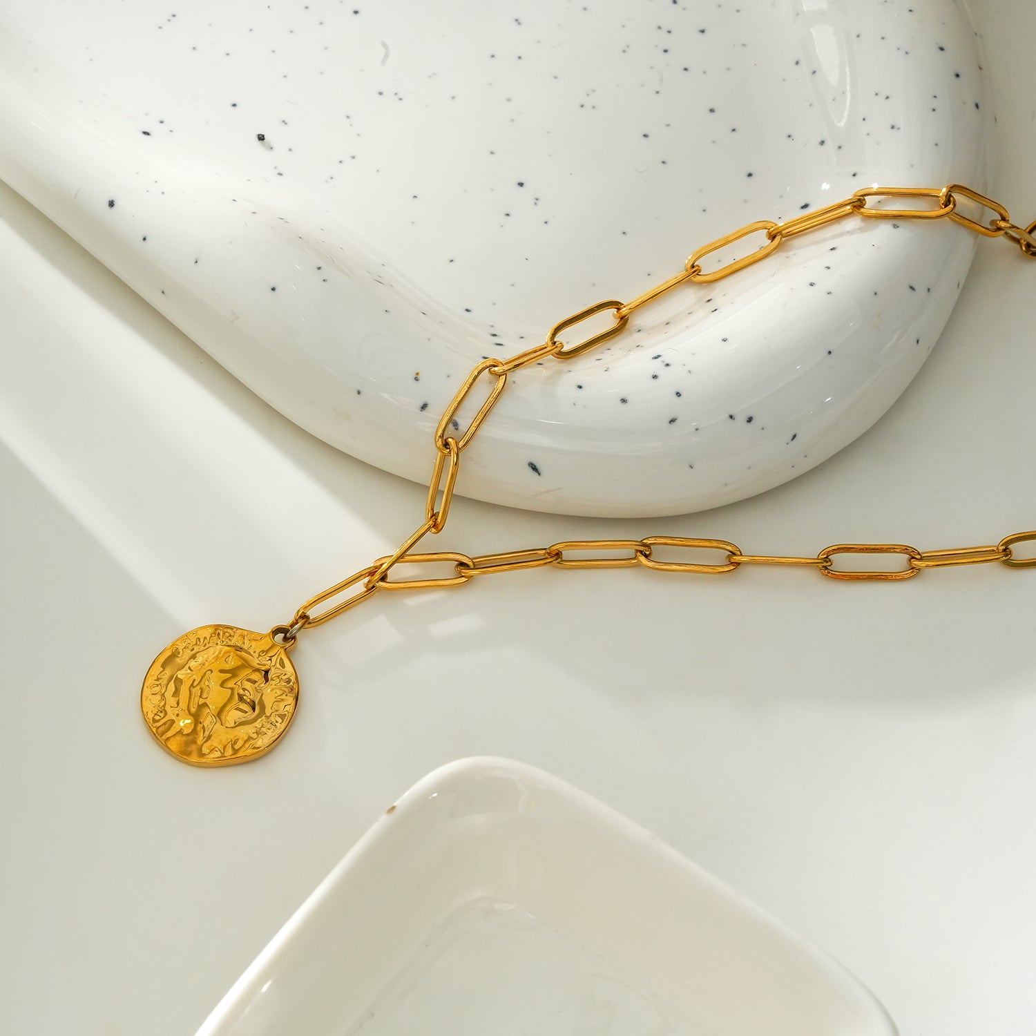 BILBAO Gold: Roman Coin Pendant Chain Necklace.