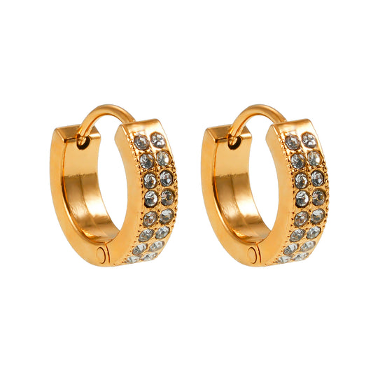 BLOUBERG Gold: Pavé Zirconia (CZ) Mini Hoop Earrings