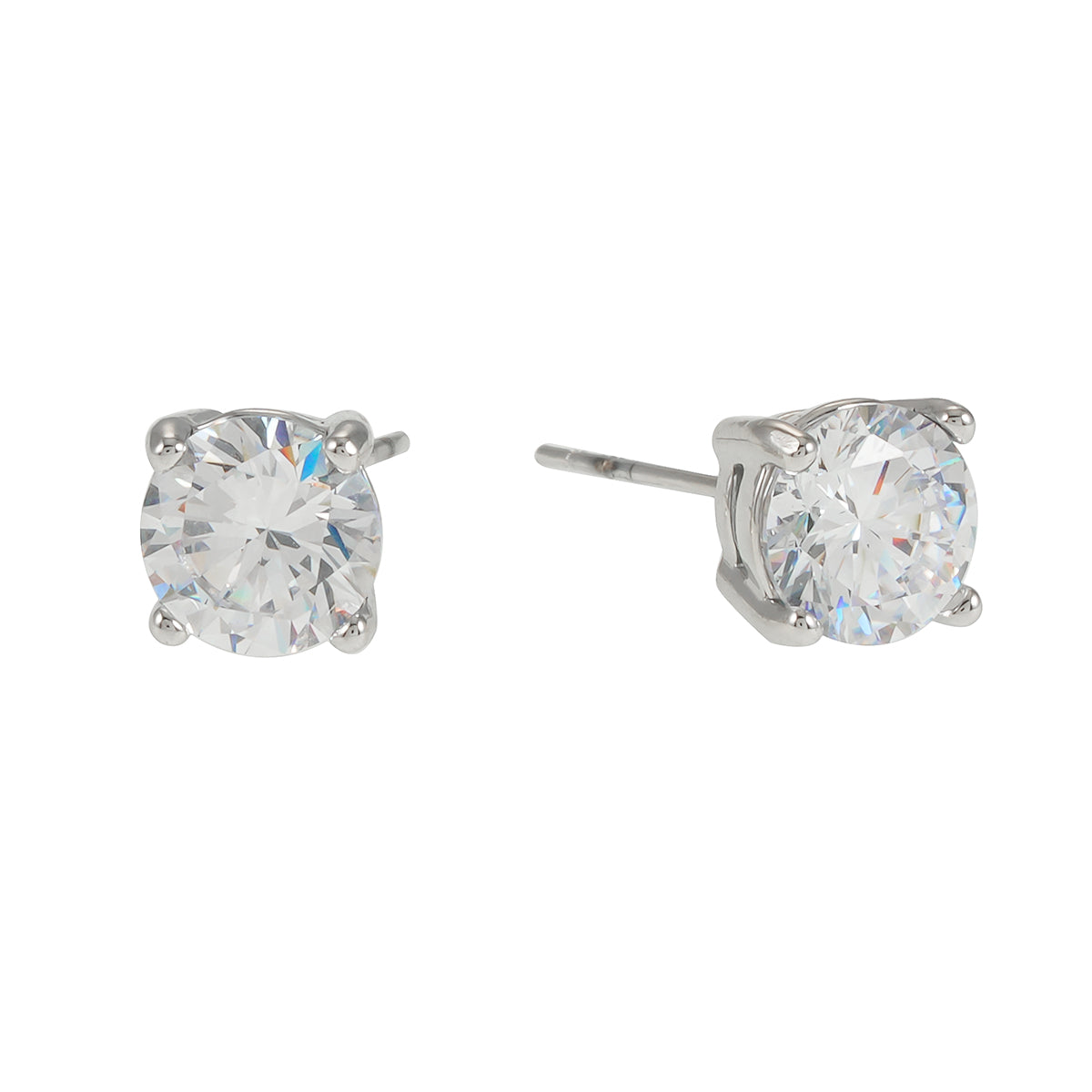 Style CODI Silver Toned White Gold: Moissanite (Diamond Alternative) Essential Daily Studs