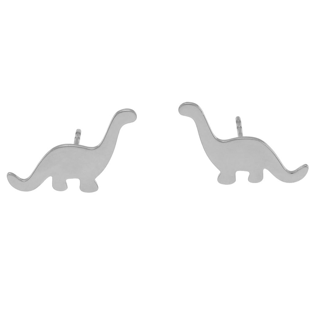 DINO: Dinosaur Stud Earrings in Silver