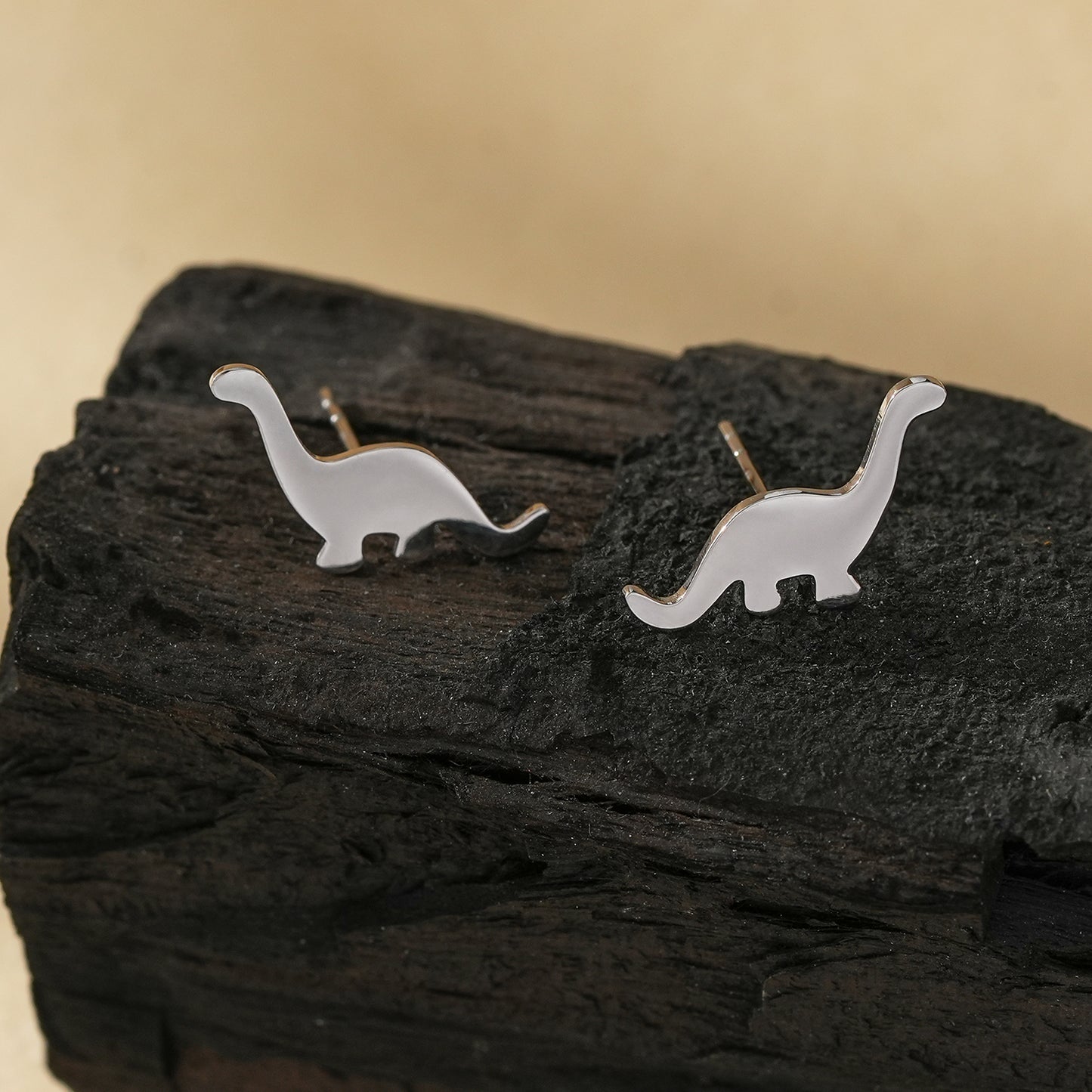 Style DINO: Dinosaur Stud Earrings in Silver