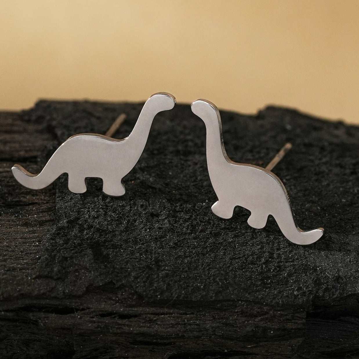 Style DINO: Dinosaur Stud Earrings in Silver