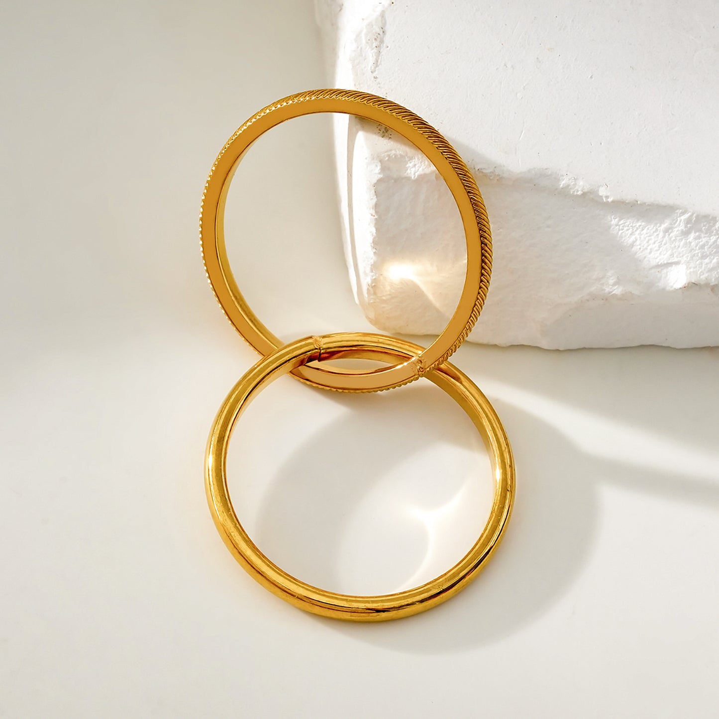 GILBERT: Double Banded Interconnected Stack Ring in Gold