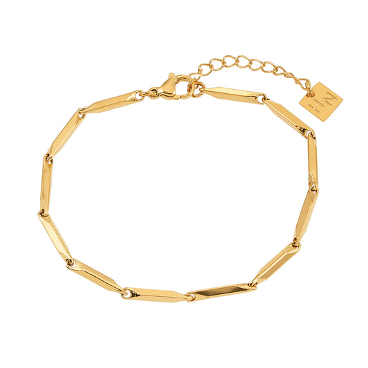 Style JARAON Gold: Minimalist Geometric Shaped Beaded Chain Anklet