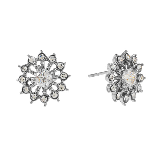 Style KERELA Silver: Shimmering Star Zirconia Stud Earrings