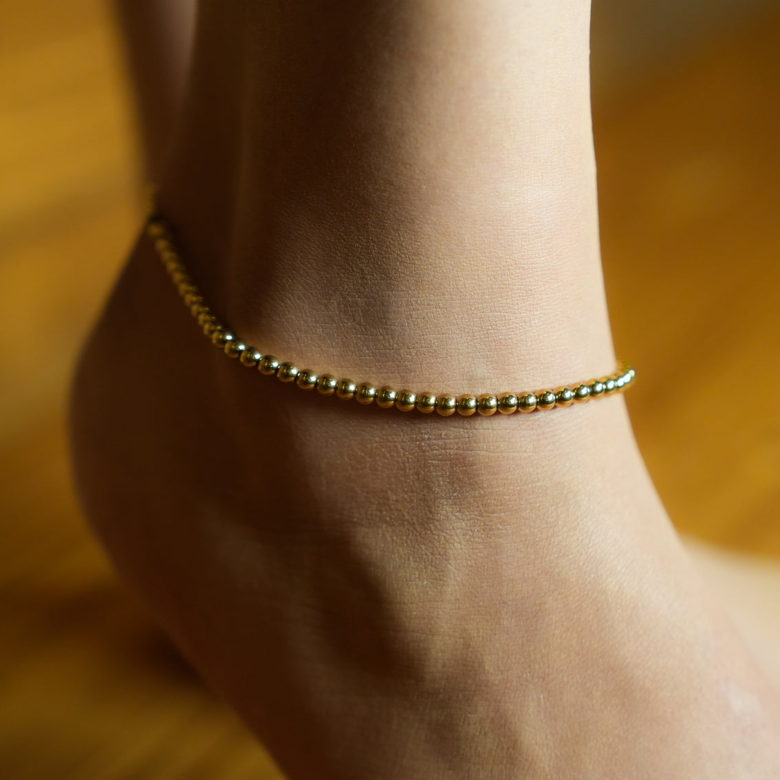 MANAMI LG: Ball-Beads Contemporary Chain Gold Anklet