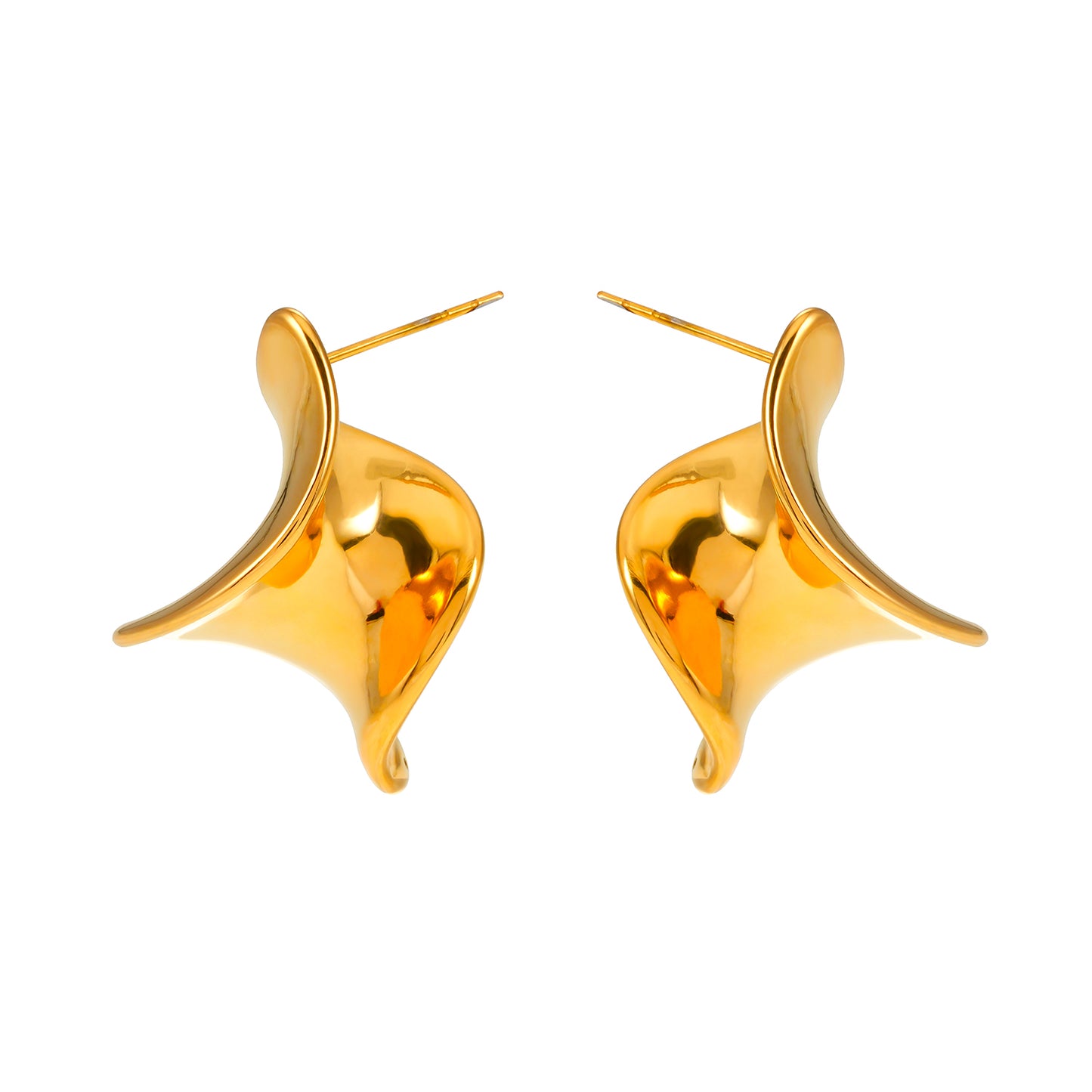 MARGINA: Modernist Avent Garde Twisted Shape Stud Earrings - A Bold Statement of Contemporary Elegance