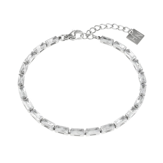 MELLISH: Retro Style Rectangle Zirconia (CZ) Tennis Bracelet