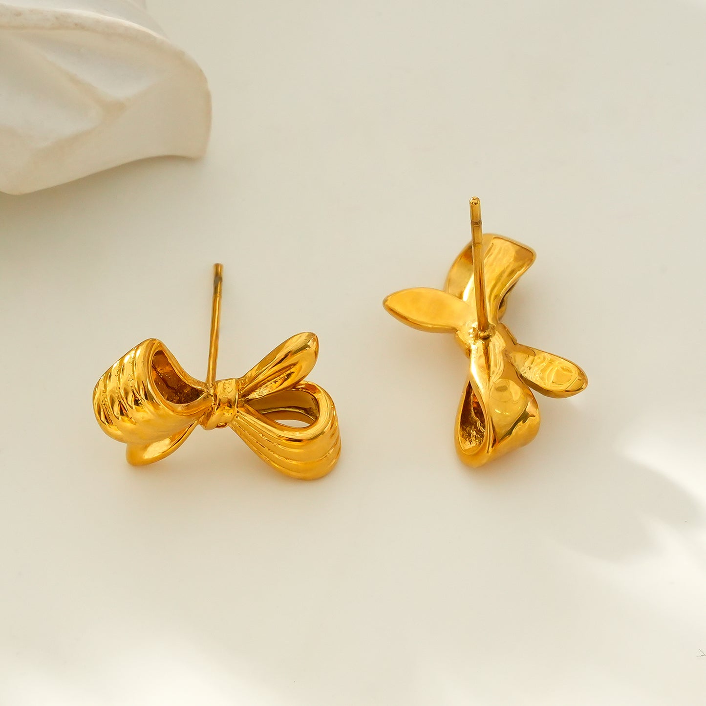 MISTY: Mini Bow Shaped Stud Earrings in Gold