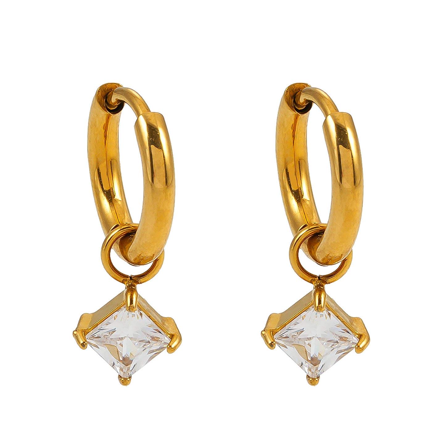 Style MORANDI Gold: Vintage Inspired Hoops with Removable Moissanite Charms