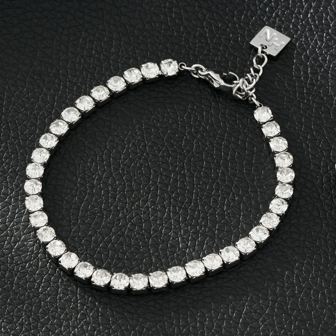 RITMO White Gold (Silver Toned): Classic Tennis Bracelet – Timeless Elegance for Every Occasion