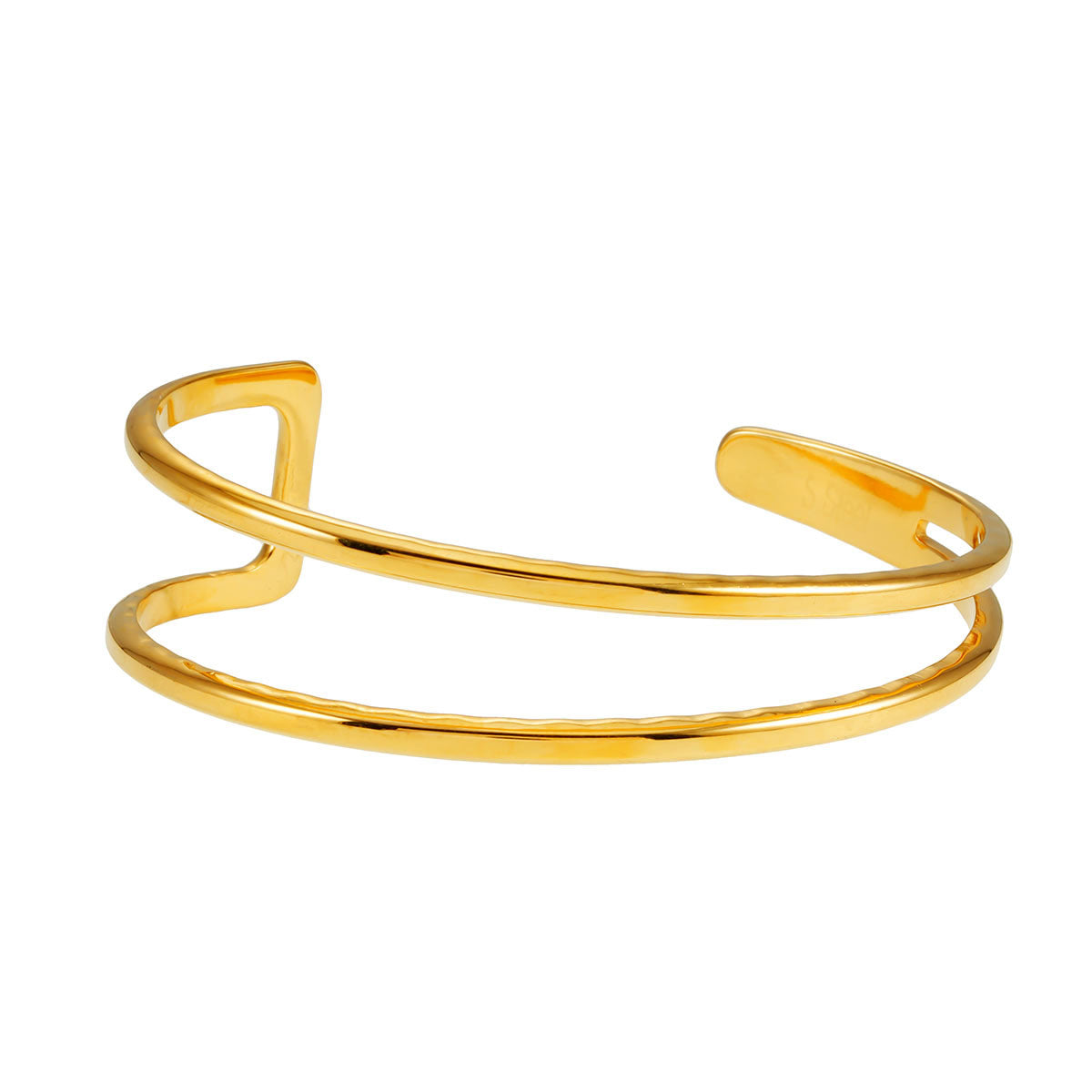 ROSARA Gold: Minimalist-Chic Double Band Bracelet