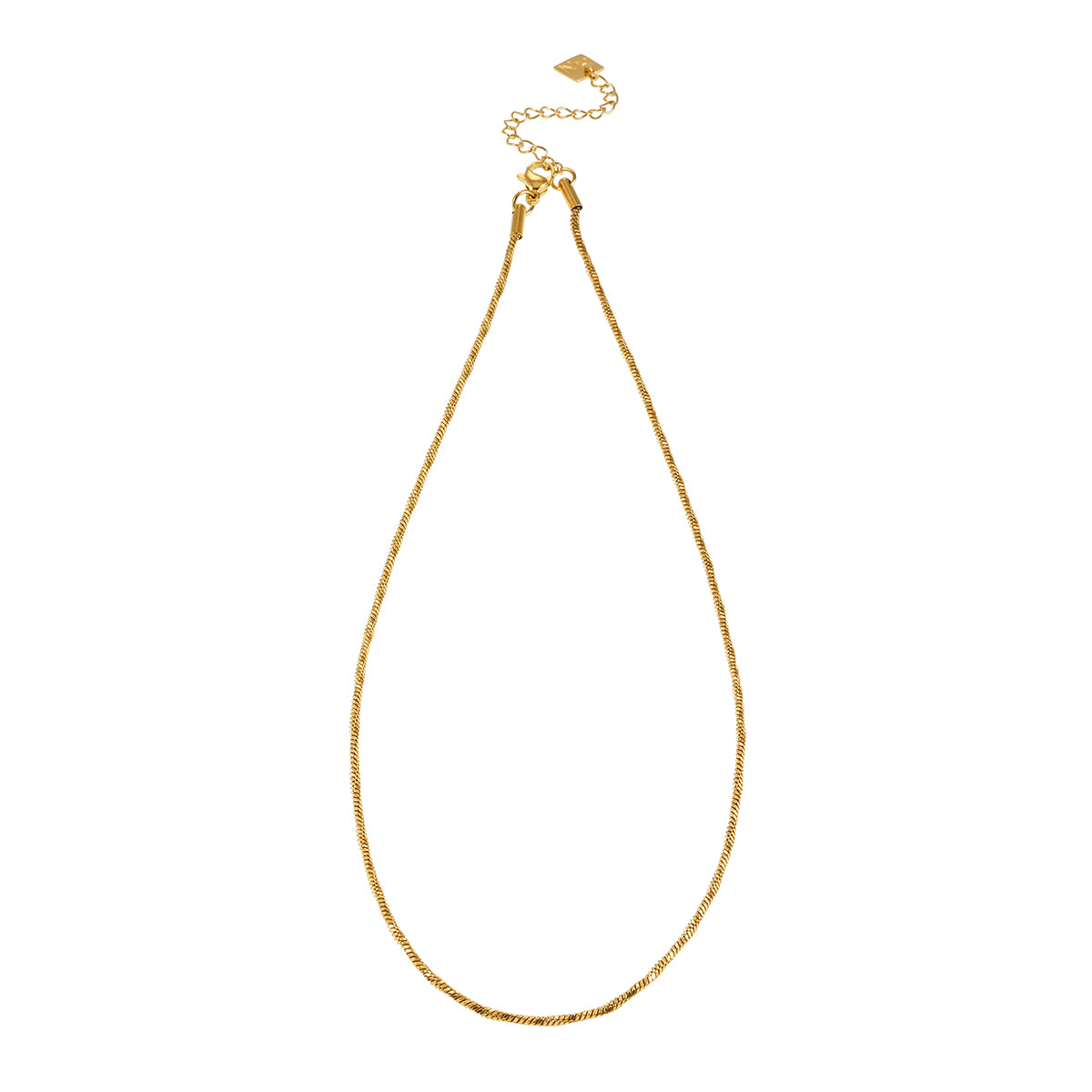 SKAGWAY: Twisted Textures Chain Necklace in Gold