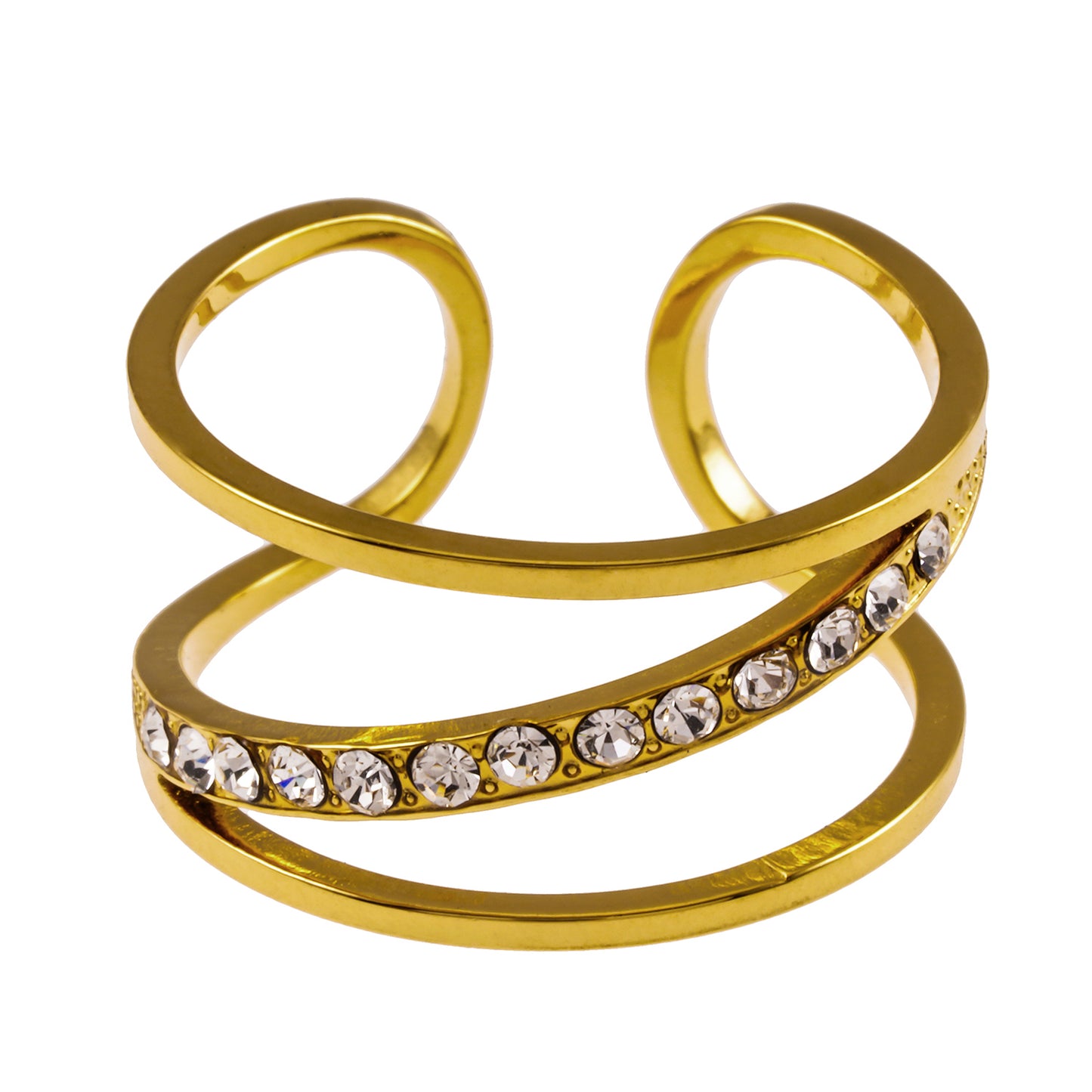 Style URDUJA: Multi Stacked Zirconia Embedded Ring