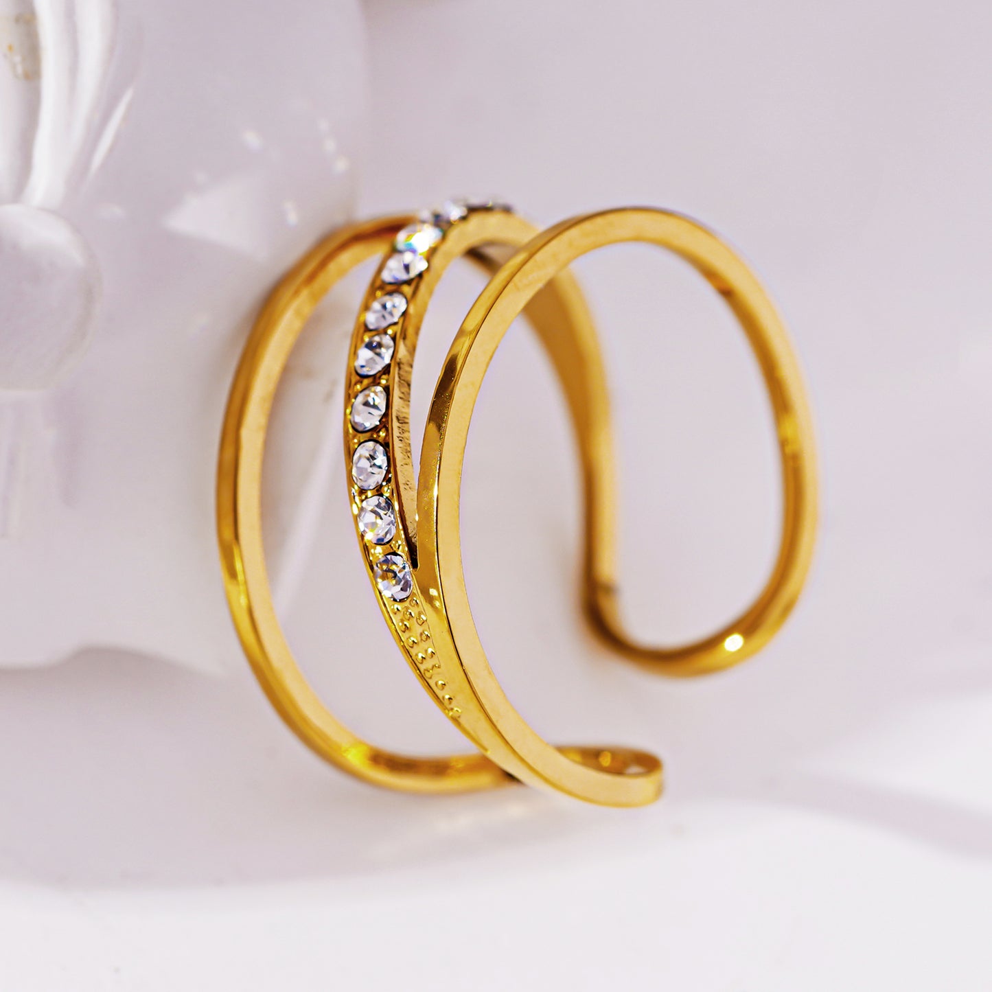 Style URDUJA: Multi Stacked Zirconia Embedded Ring