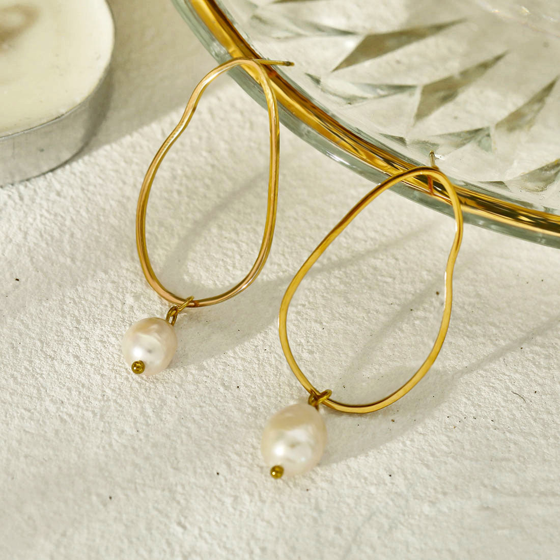 Irregular freshwater pearl on sale earrings