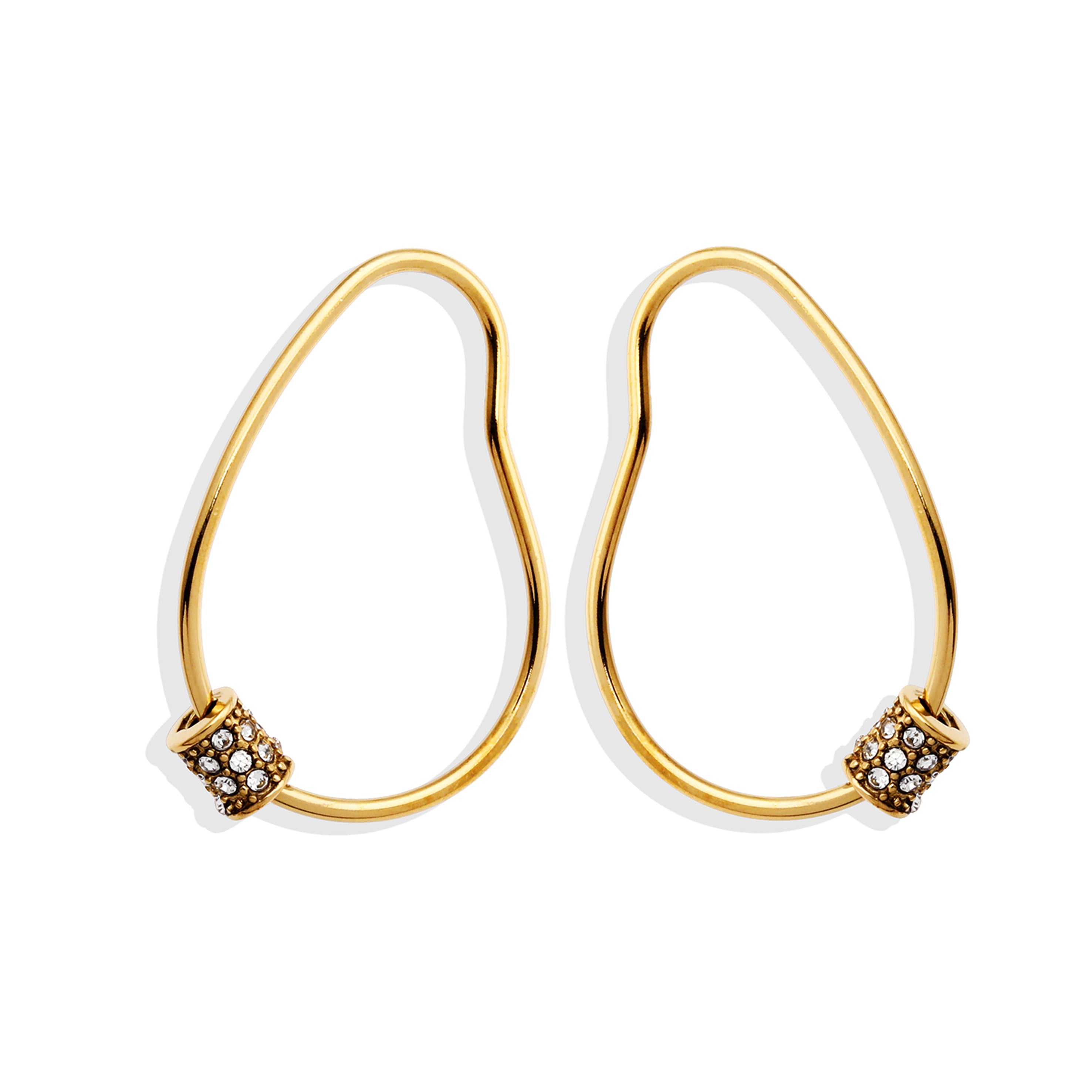 SIMAN Irregular Shaped Pavé Zirconia accented Hoop Earrings in